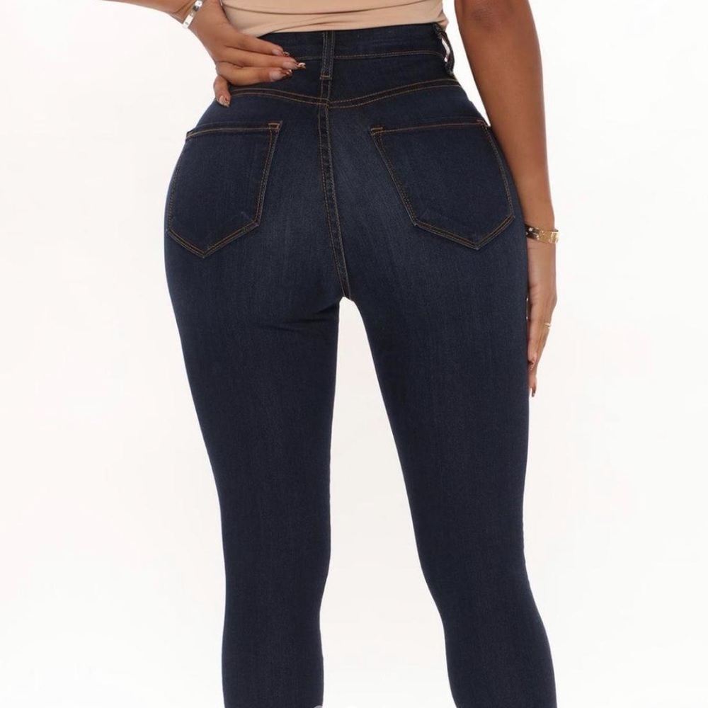 Classic High Waist Skinny Jeans - Dark Denim